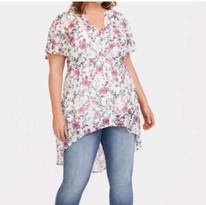 Torrid Lexie babydoll Chiffon Tunic Top